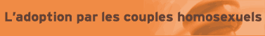 L'adoption par les couples homosexuels