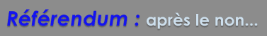Référundum : après le non...