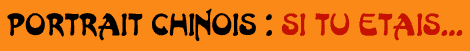 Portrait chinois : si tu étais...